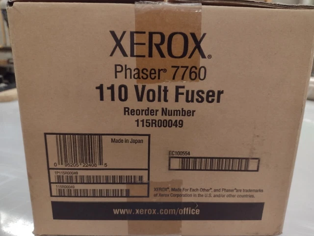 NEW GENUINE Xerox Phaser 7760 110 Volt Fuser 115R00049 Made in Japan NIB OEM