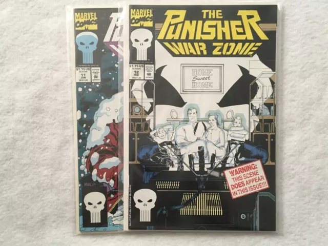 Lot Of 2 - The Punisher War Zone #11 & #12 - 1992 - Marvel Comics - Lot 176