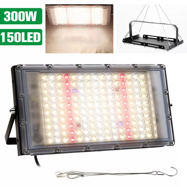 300W LED Grow Light Waterproof Full Spectrum Lamp For Indoor Plant Veg Flower