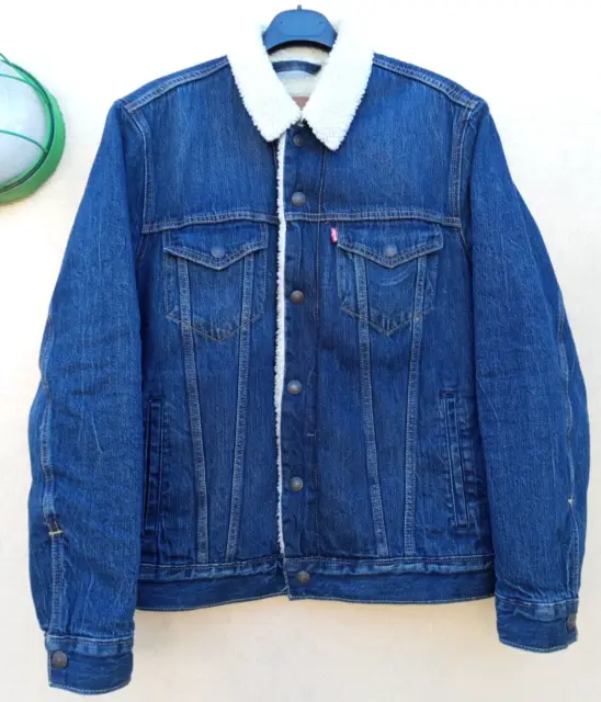 Levi's Premium E grande taglia M LEvis giacca jeans imbottita uomo D7586