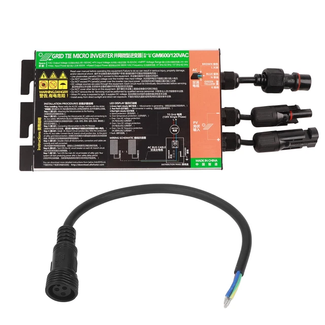 Microinversor de red eléctrica solar microinversor MPPT AC 120V para control 600W