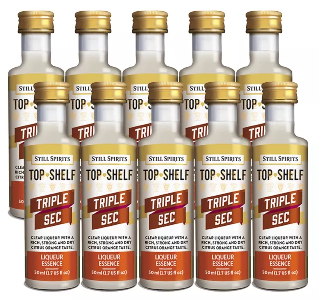 10 x Still Spirits Top Shelf Liqueurs Triple Sec Flavouring Essences 50ml Brew