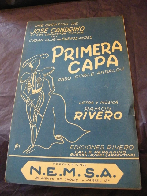 PARTITURA PRIMERA CAPA Ramon Rivero 1950 Foglio Musicale EUR 13,47 ...