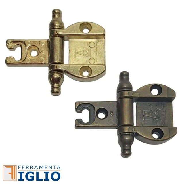 BricoShopping® Coppia Di CERNIERA Per Anta Dei Mobili Antichi Legno E Armadi IN STILE CLASSICO Soggiorno O Camera Da Letto Arte Povera Pesanti A Battuta Cerniere Anticate Antichizzate (BS0186, Bronzo - Foto 7