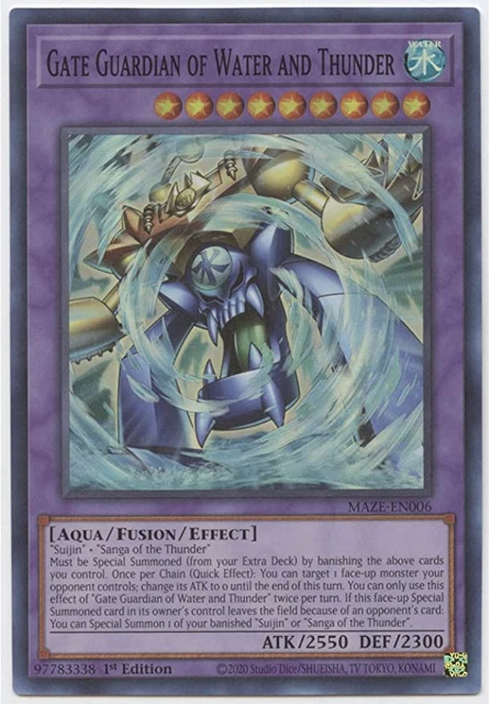 Yu-Gi-Oh! - Gate Guardian of Water /Thunder - MAZE-EN006-Super Rare-1st Ed-NM/M