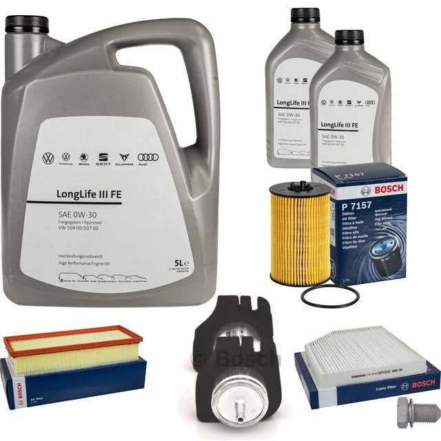 BOSCH INSPECTION SET 7L VW Huile moteur 0W30 Longlife IIIFE pour Audi