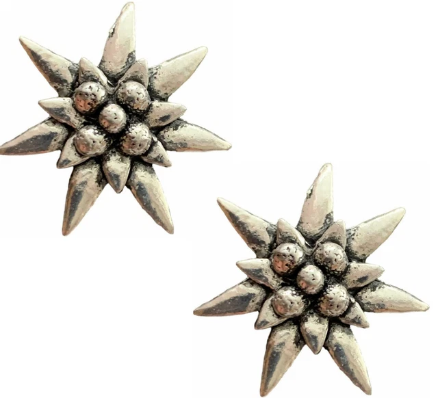 2X Pequeño Edelweiss Hecho a Mano De Peltre Inglés Pin Insignia TSB-C21