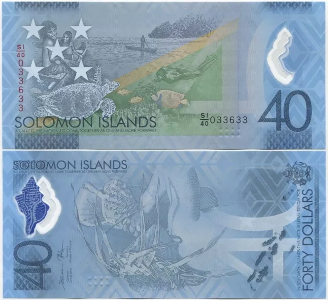 Solomon Islands 40 Dollars 2018 UNC Commemorative, Polymer, New design