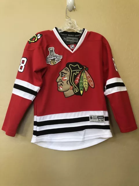 Chicago Blackhawks NHL Patrick Kane Red Reebok Stanley Cup Jersey Youth S/M