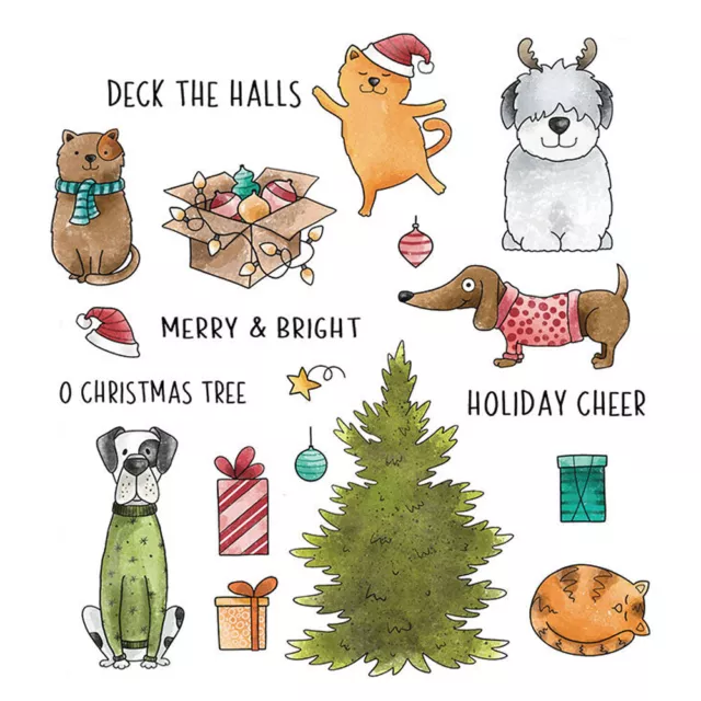 Christmas Dog Cat Clear Stamp and Cutting Dies for Card Making,diy Scrapbook