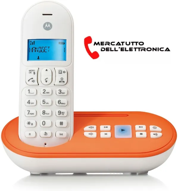 TELEFONO CORDLESS MOTOROLA T111 con Segreteria Rubrica Vivavoce