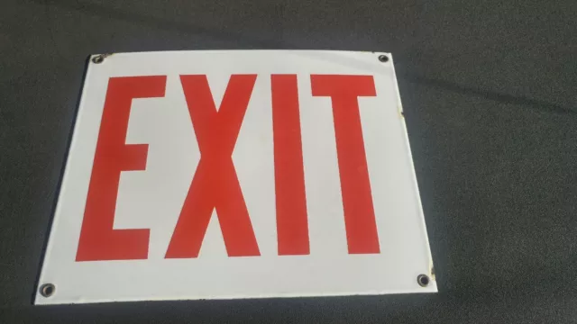 Vintage porcelain EXIT sign