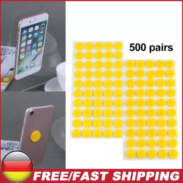 500 Pair 10mm Sticker Tape Convenient Round Dots DIY Accessories (Yellow)