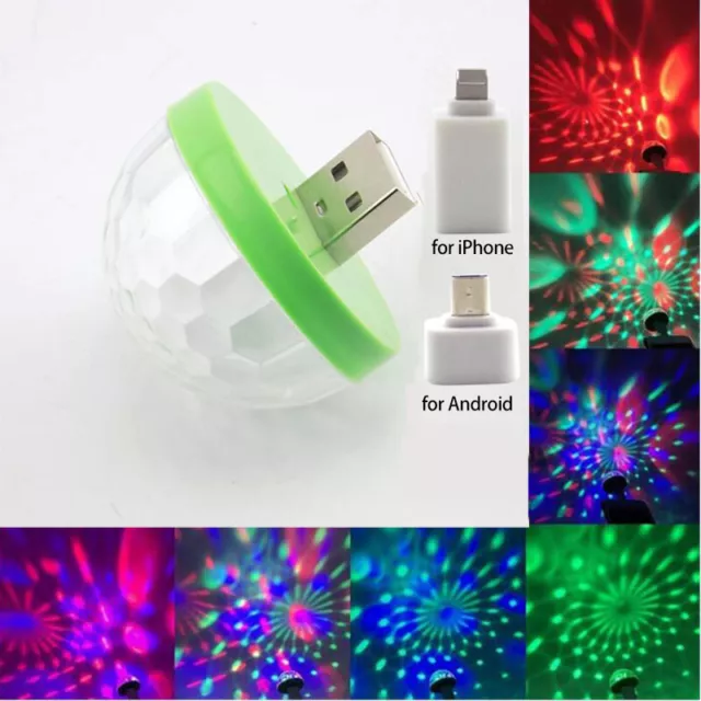 USB Mini LED RGB Disco Stage Light Party Club DJ KTV Xmas Magic Phone Ball Lamp