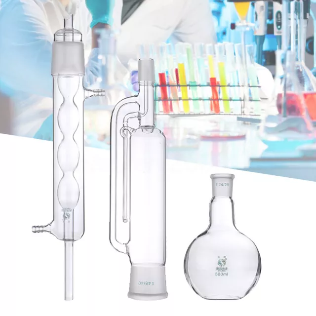 500ML Borosilicate Glass Soxhlet Extractor Lab Glassware Flask Tube