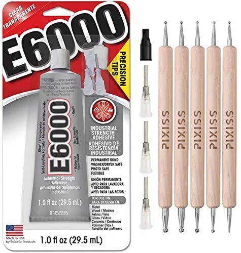 E6000 1-Ounce Tube with Precision Tips Industrial Strength Adhesive for Craft...