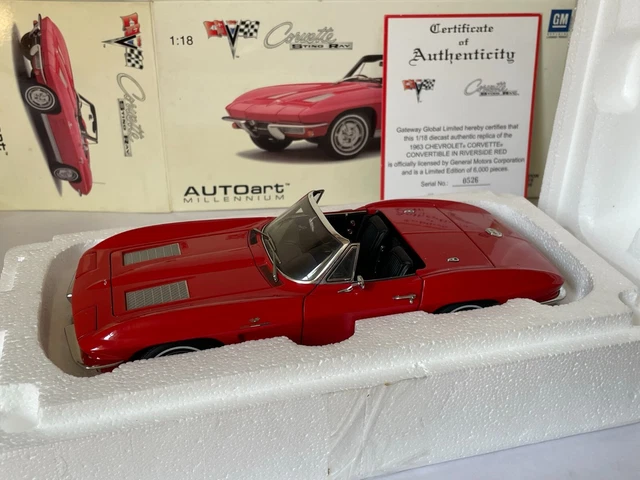 Auto Art 71191 Chevrolet Corvette 1963 Convertible Riverside Red 1:18