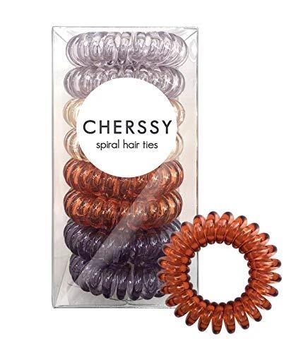 8 Pack Power Tracelss Spiral Hair Ties No Crease Coil Hair Ties Phone Cord Hair