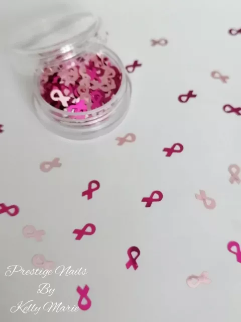 2ml Pot Pink Cancer Awareness Ribbons 6mm Sequins Embellishments Crafts