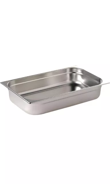 Vogue K903 Stainless Steel 1/1 Pan,Silver,Capacity 9 L,325(H)x 530(W) x 65(D)mm