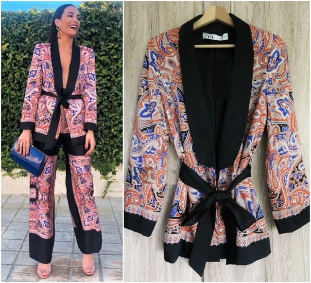 RARE ZARA PRINTED Multicolor Flowing Kimono Jacket Blazer Medium M EUR 64 83 PicClick FR