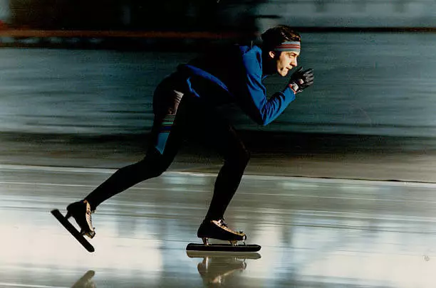 Canada Olympic Speed Skating Legend Gaetan Boucher 10 Old Photo