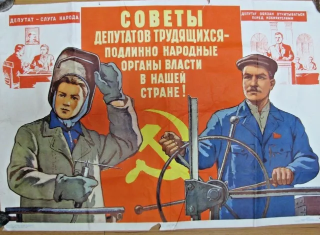 Vintage Soviet Russian Poster, 1959, very rare, 100% original