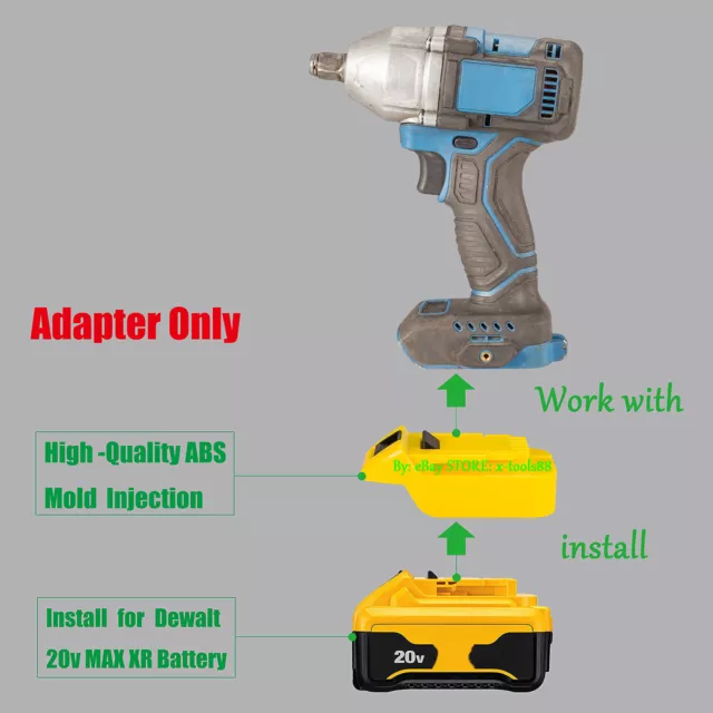 1 Adapter Convert for DeWalt 20v MAX XR Batteries To Hercules 20v Tool w/BMS SYS