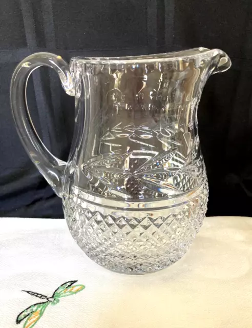 Galway Ireland Crystal Pitcher Leah Pattern 32 oz