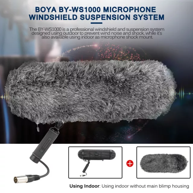 BOYA BY-WS1000 Shotgun Microphone Blimps With XLR Cable For Recording Interview