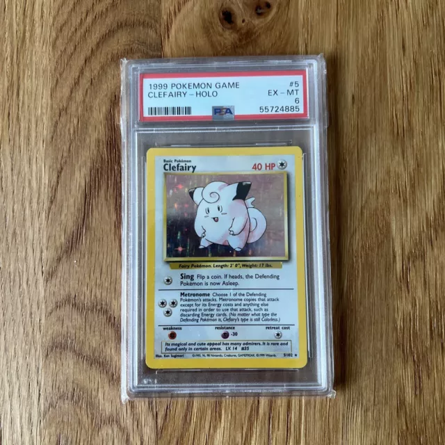 Pokemon [Wizards Of The Coast] Base Set Card #5 Clefairy Holo PSA 6