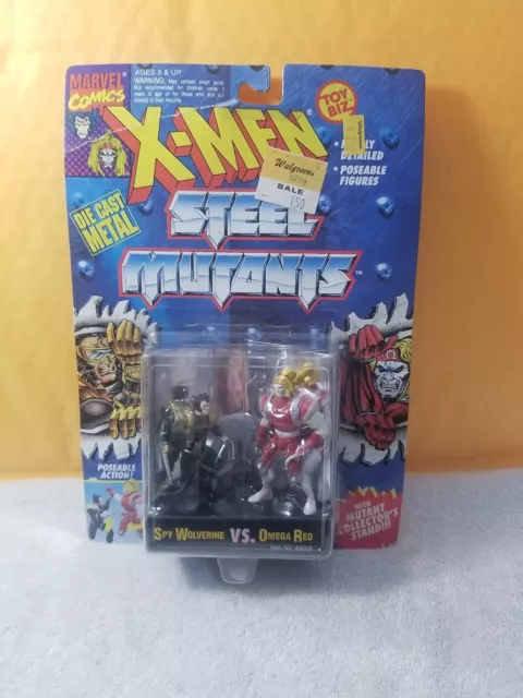 Marvel X-Men Steel Mutants Spy Wolverine vs. Omega Red Die Cast - 1994 Toy Biz.