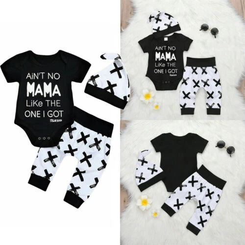 Newborn Baby Boy Girl Tops Romper Bodysuit Jumpsuit Pants Outfits Clothes Set