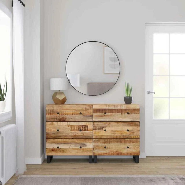 vidaXL Credenze 2 pz 60x33x75 cm in Legno di Mango Grezzo