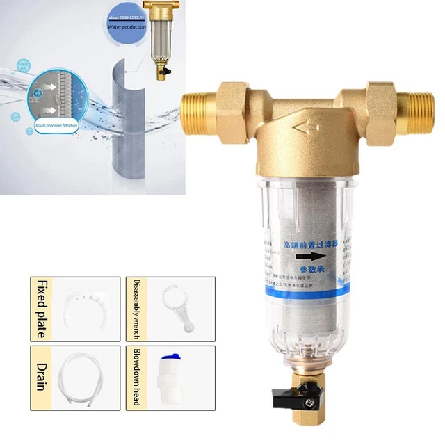 WHOLE HOUSE WATER PreFilter System Reusable Spin Down Sediment Filter