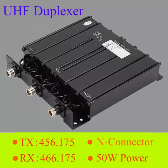 UHF Duplexer 6 Cavity 50W Power N-Connector 8-10mhz 500khz For Radio Repeater