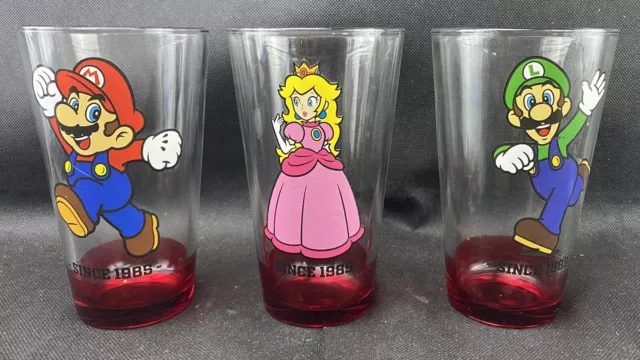 SUPER MARIO BROS Collectible 3 Pcs Drinking Glasses Mario, Luigi ...