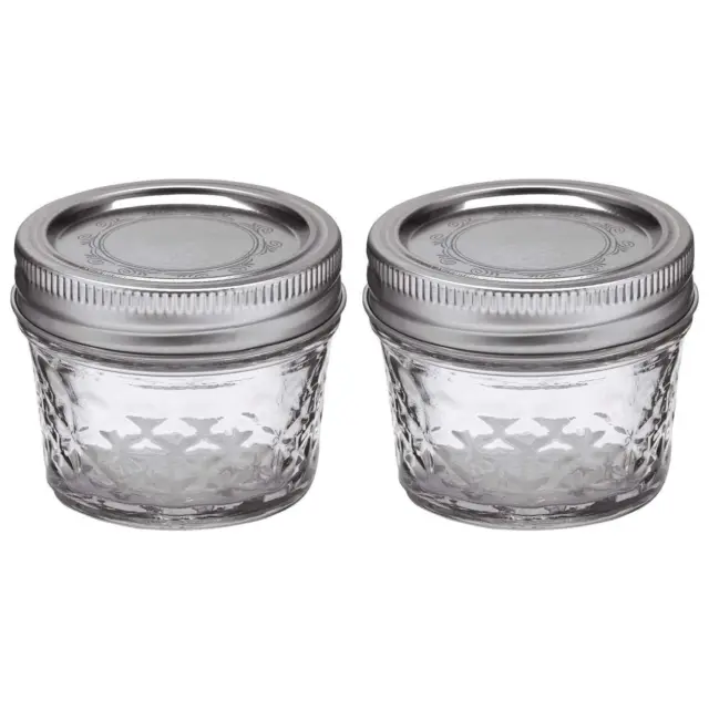 Ball Mason 4oz Quilted Jelly Jars with Lids and Bands, Set of 2