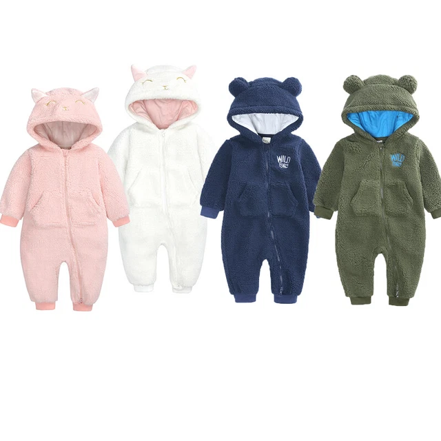 Tuta con cappuccio neonato bambino bambina bambini orso tuta vestiti abiti