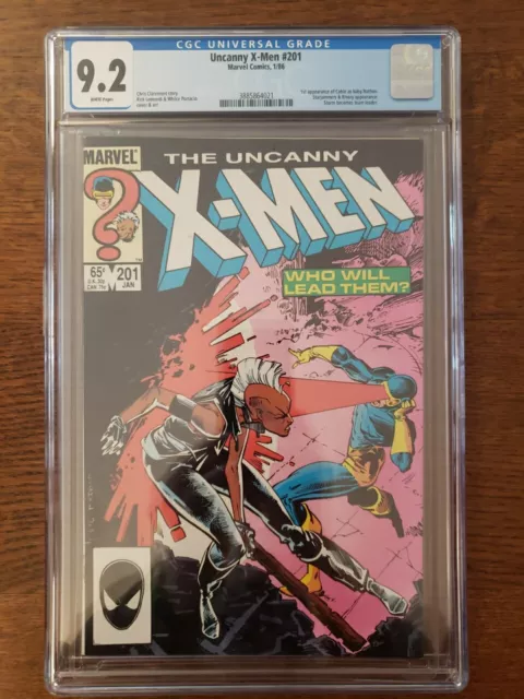 The UNCANNY X-MEN #201 CGC 9.2 WP 1986 1st Appearance CABLE as Baby Nathan STORM