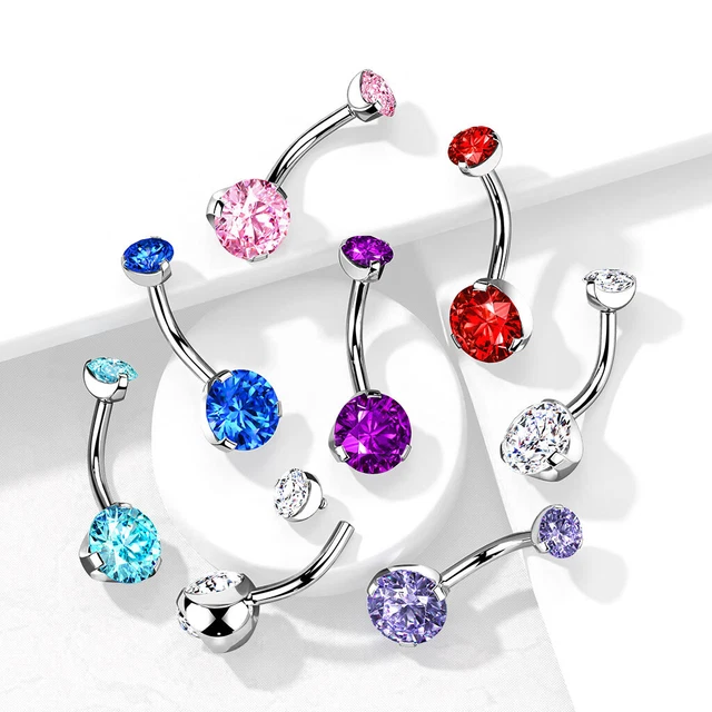 Piercing banane en acier noir avec cristaux pour nombril online
