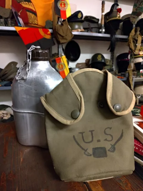 Borraccia US ARMY CAVALRY Militare WW2 WWII Vietnam Korea Canteen Divisa Elmetto