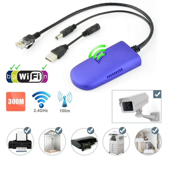 Wireless WiFi Bridge mini Cable Convert Adapter Ethernet Port to Dongle Vonets