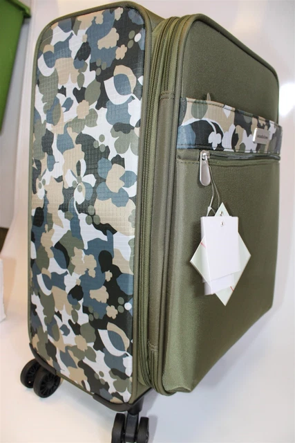Samantha Brown NEW Olive Geo Camo 2PC Set Carry On/Tote Bag Luggage S7655-35-2PC 12