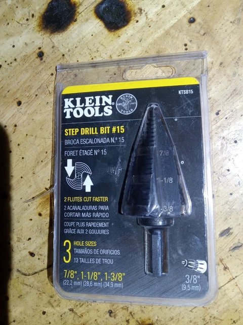 Klein Tools Step Drill Bit #15 Double Fluted 7/8" to 1-3/8" # KTSB15 2