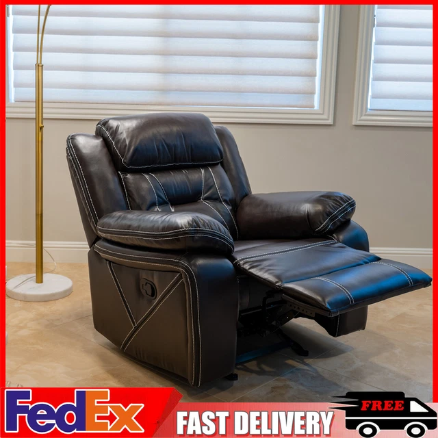 Brown PU Leather Glider Recliner Club Chair Upholstered Lounge Relax Sofa Chair Brown PU Leather Glider Recliner Club Chair Upholstered Lounge Relax Sofa Chair