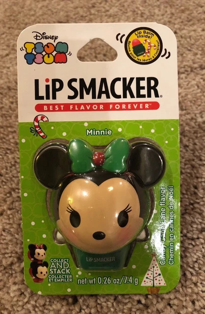 DISNEY TSUM TSUM Lip Smacker Minnie Mouse  Candy Cane Lane Flavor NEW! Stackable