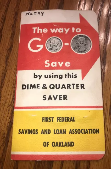 vintage First Federal Savings And Loan Oakland Advertising Coin Book Pontiac Mi.