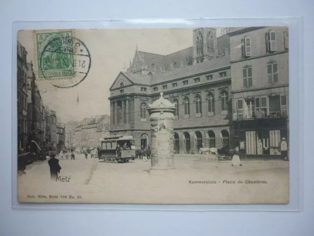 Carte Postale /  Metz /   Moselle / / Place De Chambres    ....  Tramway