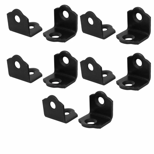 18mmx18mmx18mm 90 Degree Angle Bracket Corner Brace Joint Fastener Black 10pcs